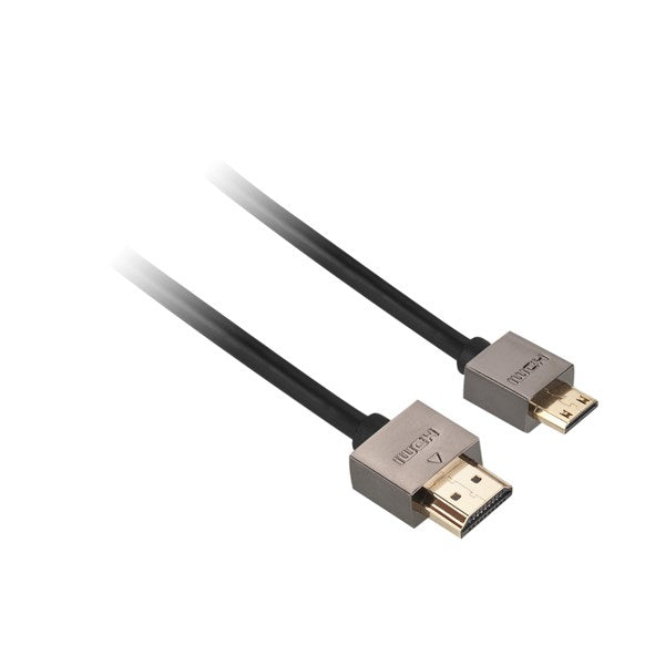 Kábel GoGEN HDMI / HDMI mini, 1,5m, v1.4, pozlacený, High speed, s ethernetem (GOGMINHDMI150MM01) fekete