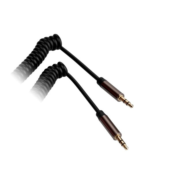 Kábel GoGEN Jack 3,5mm, 2m, pozlacené konektory, kroucený (GOGJACK200MM03) fekete