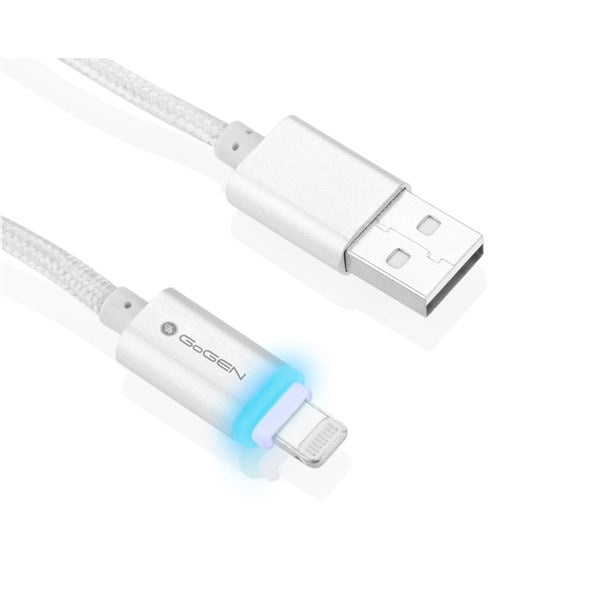 Kábel GoGEN USB/Lightning, 1m, oplétáný (LIGHTNL 100 MM02) ezüst