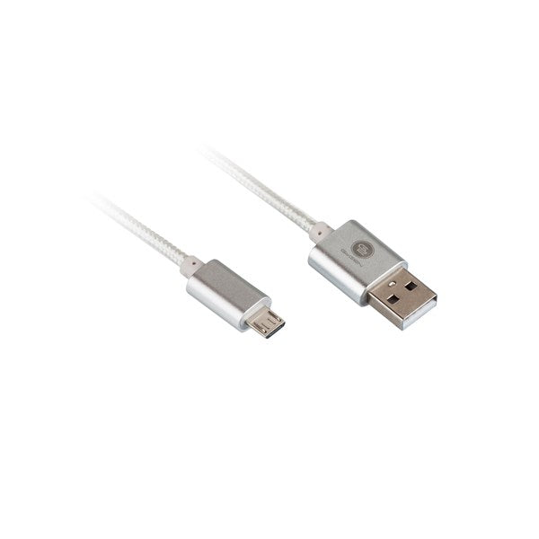 Kábel GoGEN USB/micro USB, 1m, oplétáný (MICUSB 100 MM05) ezüst