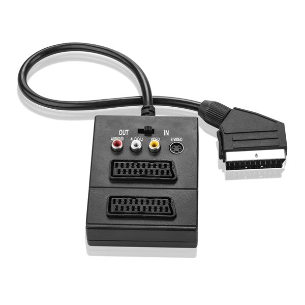Kábel GoGEN SCART /2x SCART + S-Video, 3x Cinch, 0,5m (SCARTHUB 050MF01) fekete
