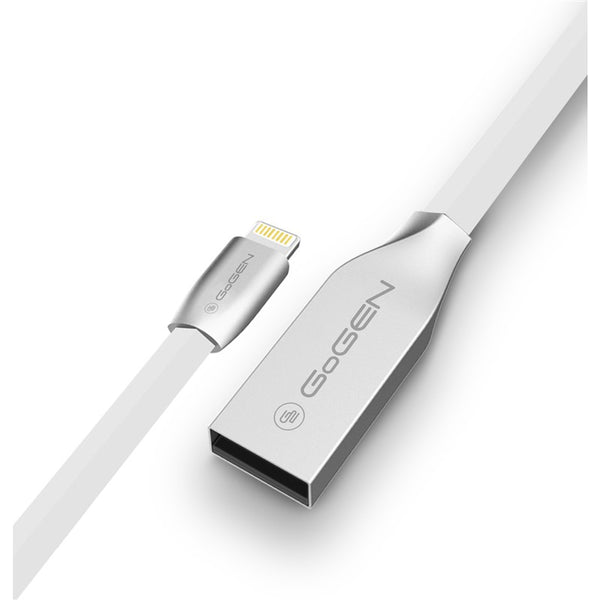 Kábel GoGEN USB / lightning, 1m, plochý (LIGHTN100MM31) fehér
