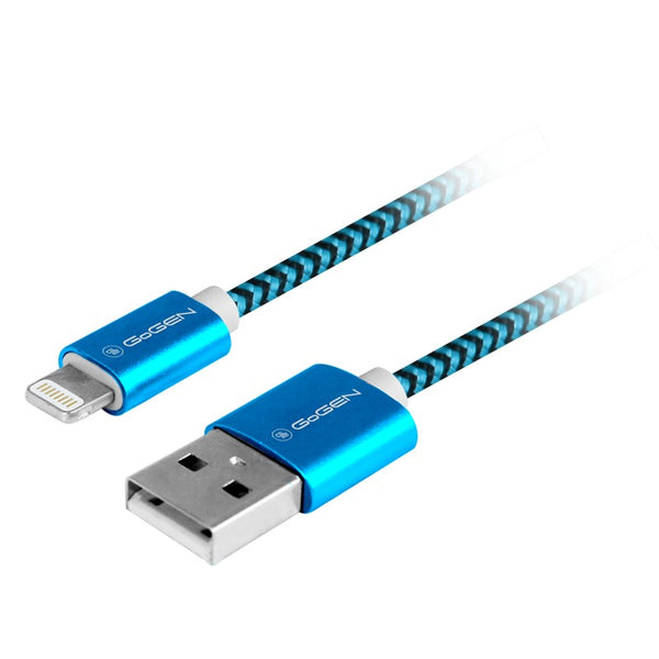Kábel GoGEN USB / lightning, 1m, opletený (LIGHTN100MM26) kék