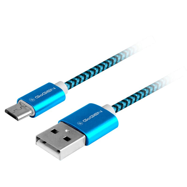 Kábel GoGEN USB / micro USB, 1m, opletený (MICUSB100MM26) kék