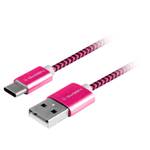 Kábel GoGEN USB / USB-C, 1m, opletený (USBAC100MM25) lila