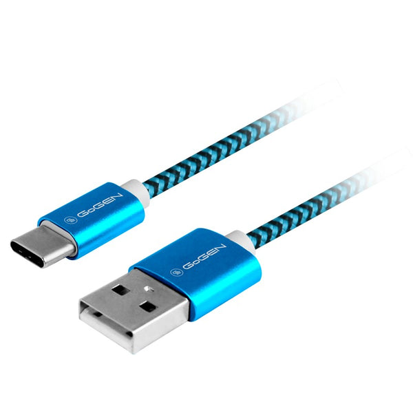 Kábel GoGEN USB / USB-C, 1m, opletený (USBAC100MM26) kék