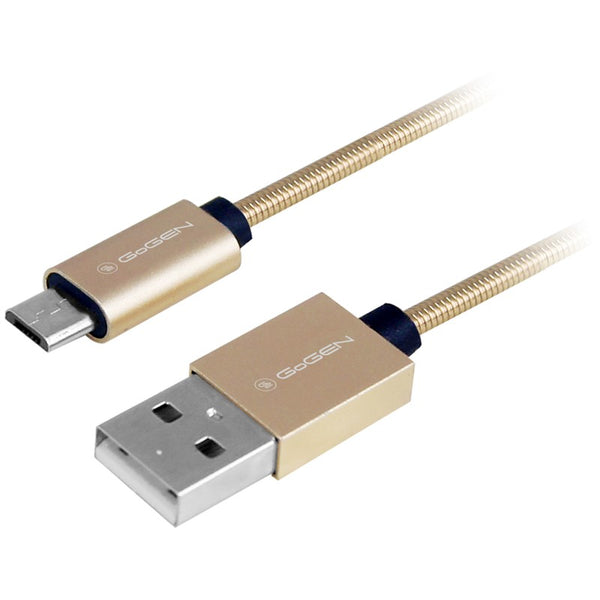 Kábel GoGEN USB / micro USB, 1m, ocelový, opletený (MICUSB100MM21) arany