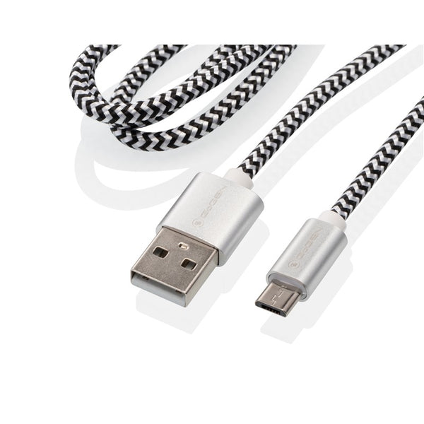 Kábel GoGEN USB / micro USB, 1m, opletený, zkumavka (MICUSB100MM24T) ezüst