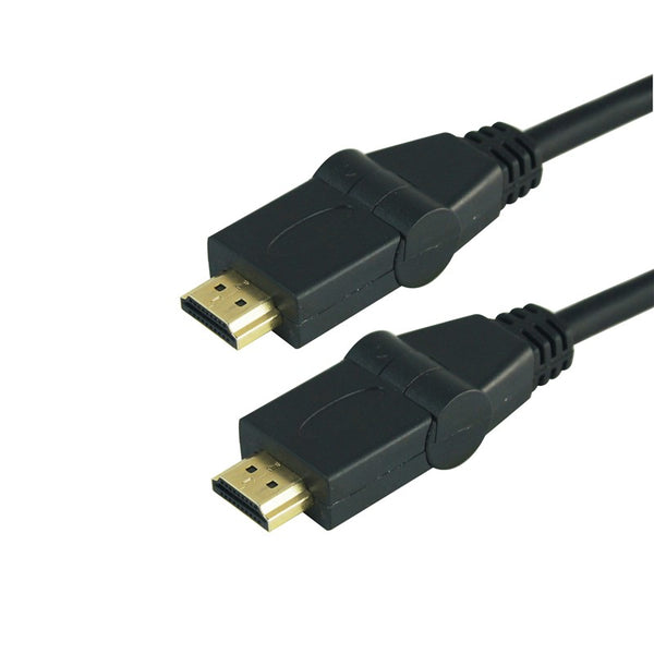 Kábel GoGEN HDMI 1.4, 1,5m, s rotací 180°, pozlacený, High speed, s ethernetem (HDMI150MM08) fekete