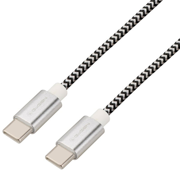 Kábel GoGEN USB-C / USB-C, 1m, opletený (USBCC100MM24) ezüst