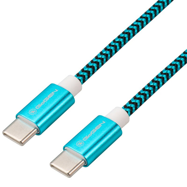 Kábel GoGEN USB-C / USB-C, 1m, opletený (USBCC100MM26) kék