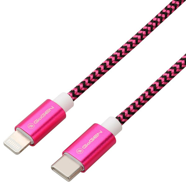 Kábel GoGEN USB-C / Lightning, 1m, opletený (USBC8P100MM25) lila