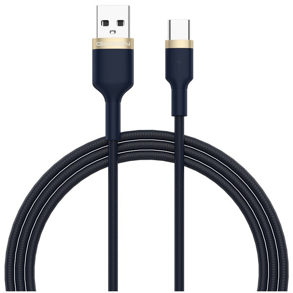 Kábel GoGEN USB-A / USB-C, 1m, opletený (USBAC100MM07) kék