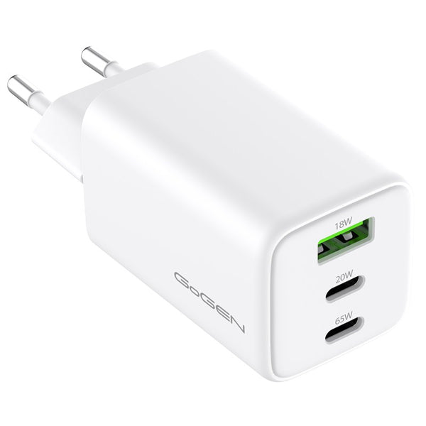 Hálózati töltő GoGEN ACHPDQ365, 2x USB-C PD 65W + 20W, 1x USB-A 18W (ACHPDQ365W01) fehér